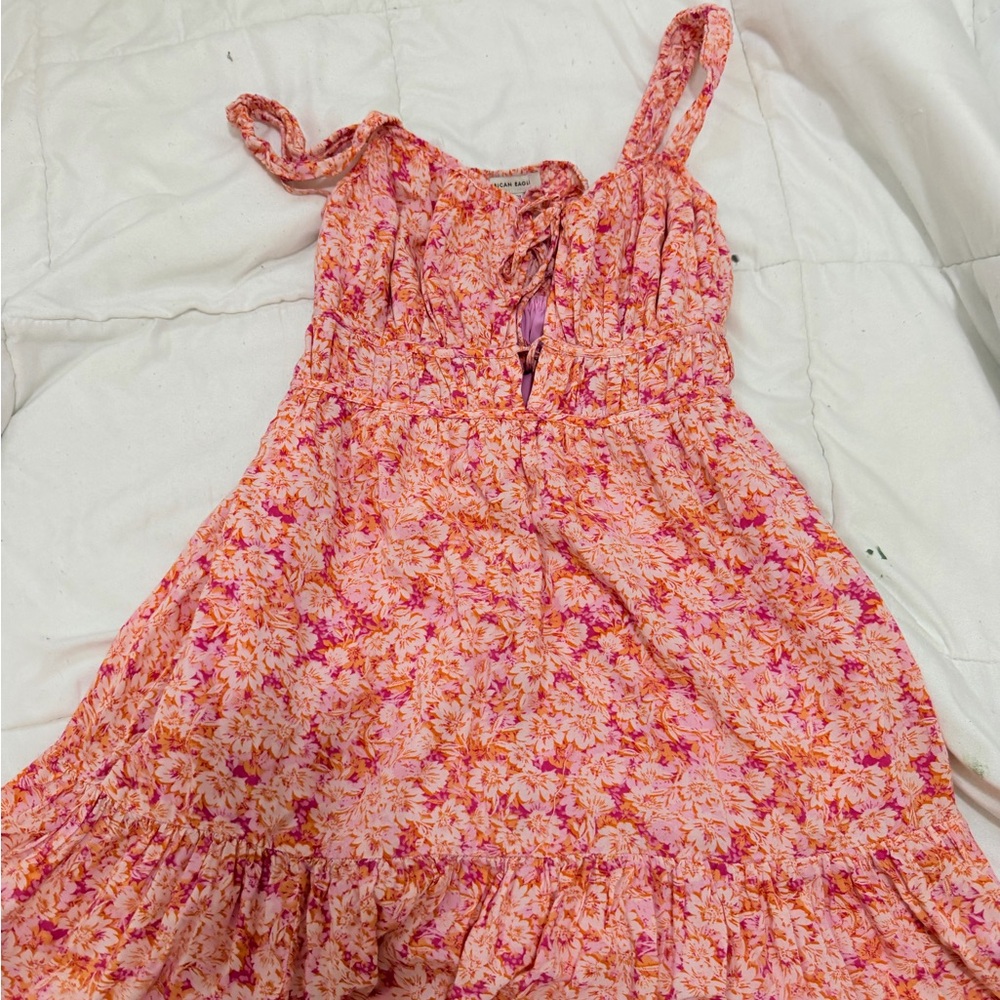 American Eagle Outfitters Pink and Orange Floral Dress